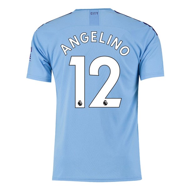 Camiseta Manchester City NO.12 Angelino 1ª 2019/20 Azul